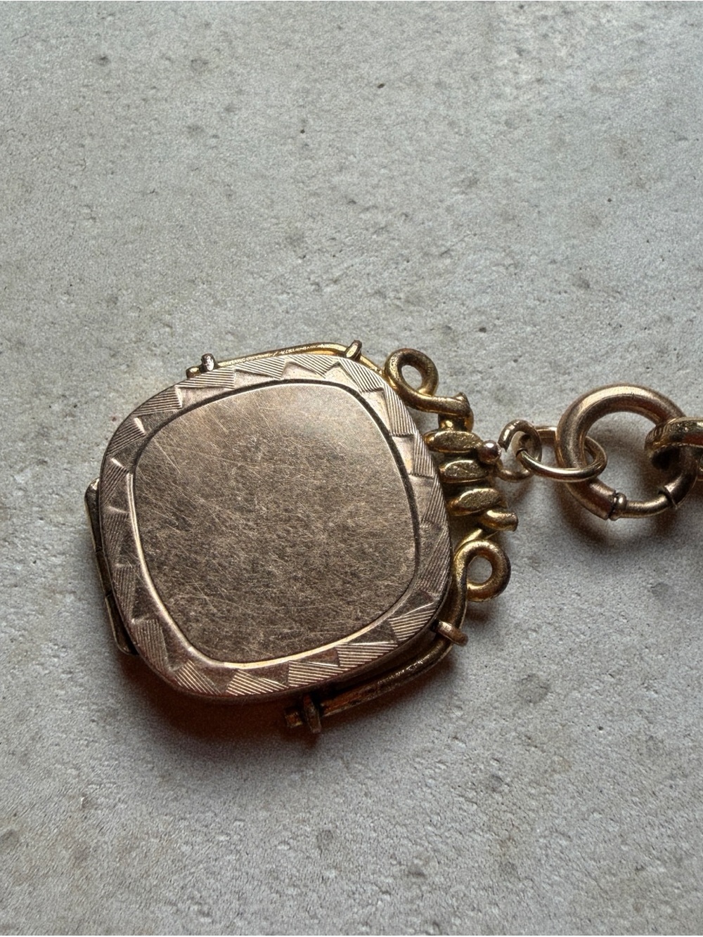 Vintage Antique Watch Chain Necklace Gold Filled Simmons? Chain SKM & Co Locket - Picture 4 of 9